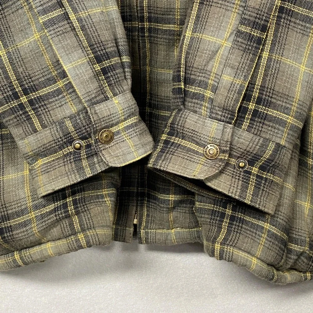 Wolverine Mens XXL Jacket Gray Plaid Fleece Lined Flannel Shacket Zip Up Warm